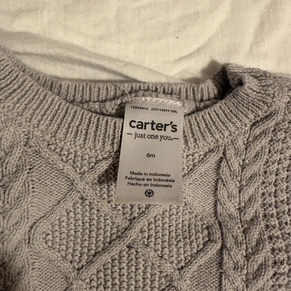 Carter's Light Gray Knit Sweater set size 6 months - Picture 4 of 4